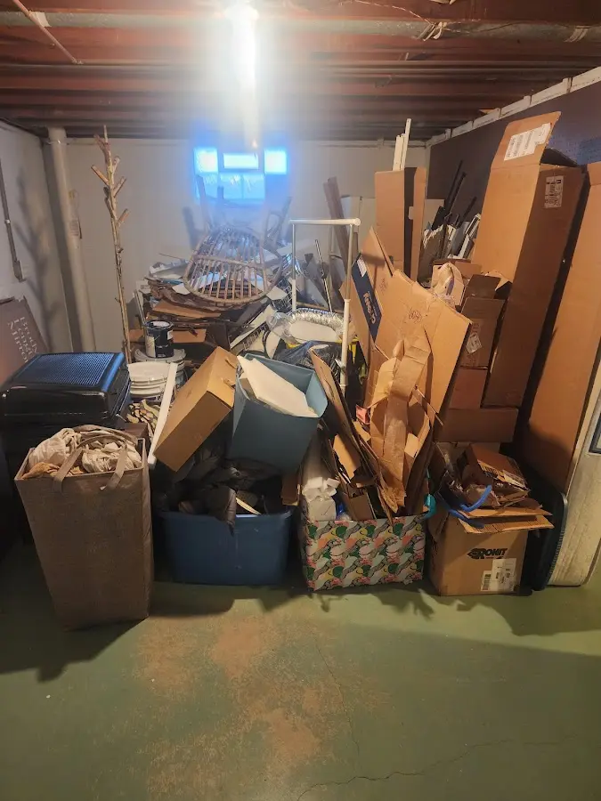 Roll-off dumpster container at job site for 6 Yard Dumpster Rental in Jefferson